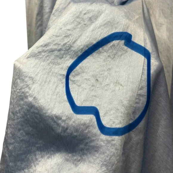 Collina Strada Dara Light Blue Satin Midi Dress Drapey Asymmetric Avant Garde - Picture 15 of 16